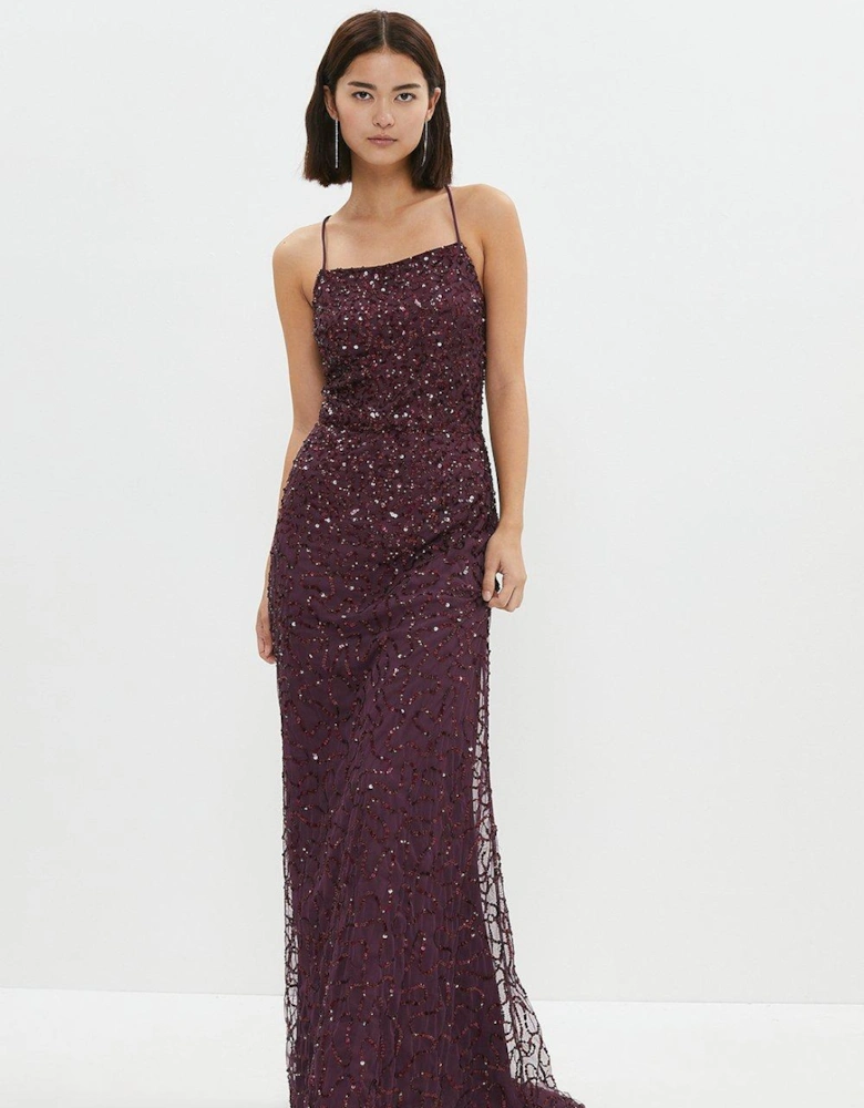 Petite All Over Sequin Maxi Dress