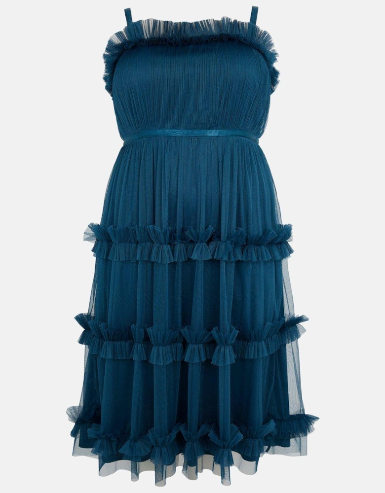 Plus Size Tiered Ruffle Skirt Midi Dress