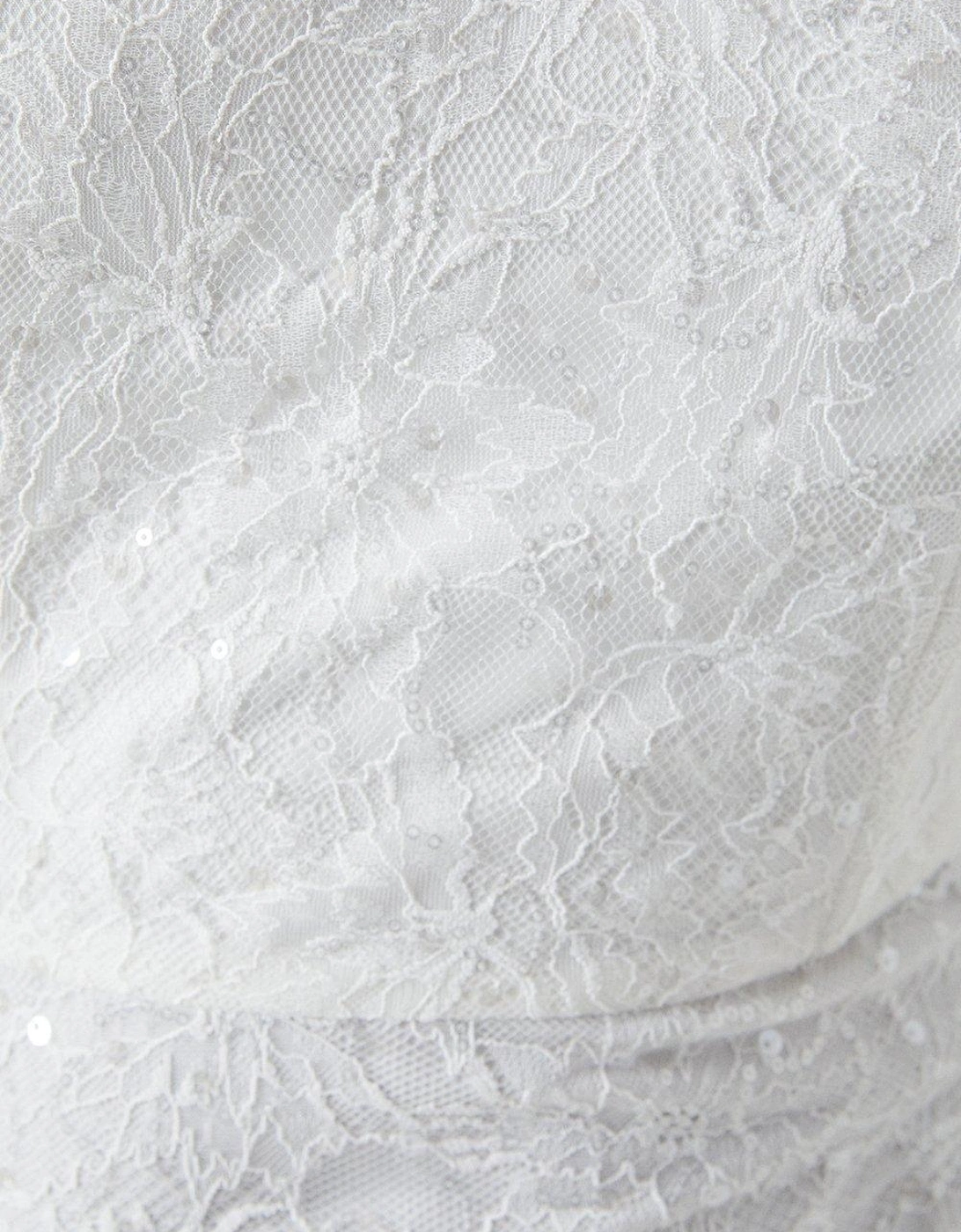 Sequin Lace Wedding Dress With Bolero