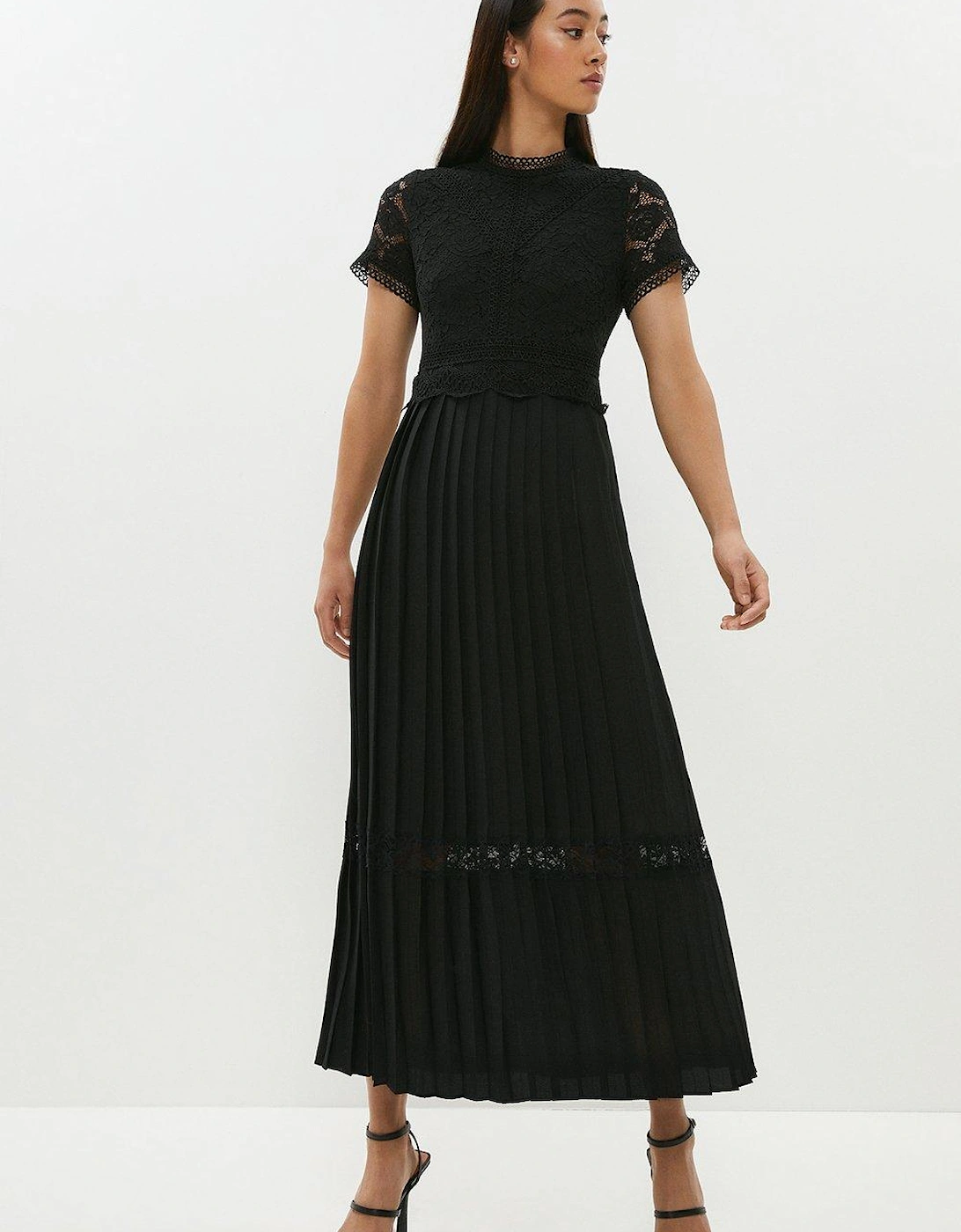 Lace Bodice Pleat Skirt Maxi Dress, 5 of 4