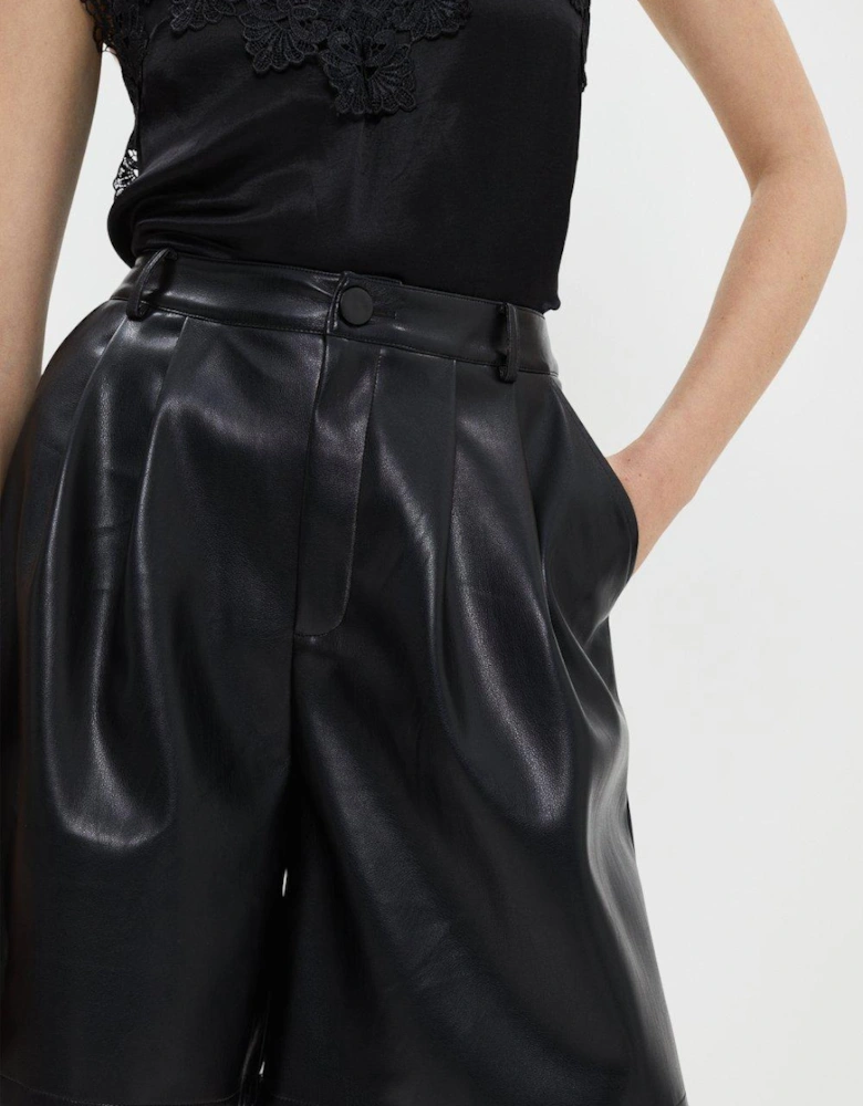 Faux Leather High Waisted Short