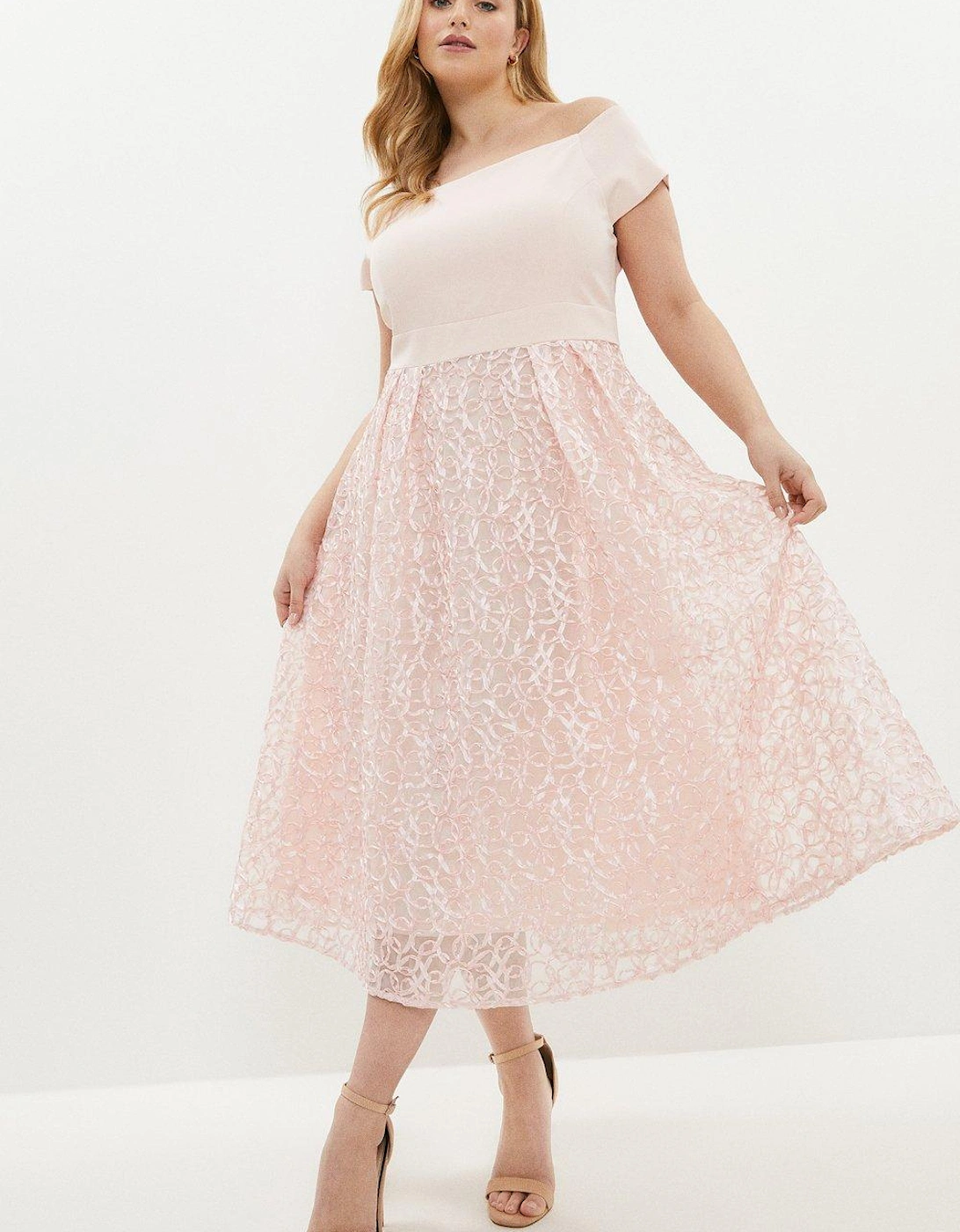 Plus Size Embroidered Midi Dress, 9 of 8