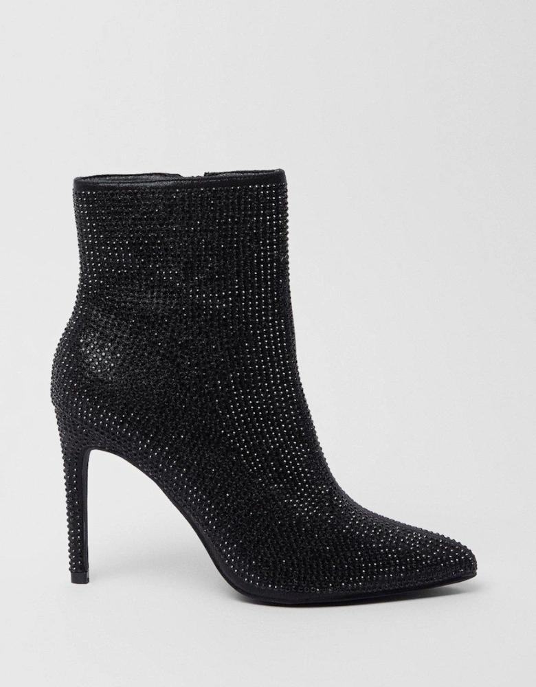 Tamia Embellished Pointed Stiletto Ankle Boots