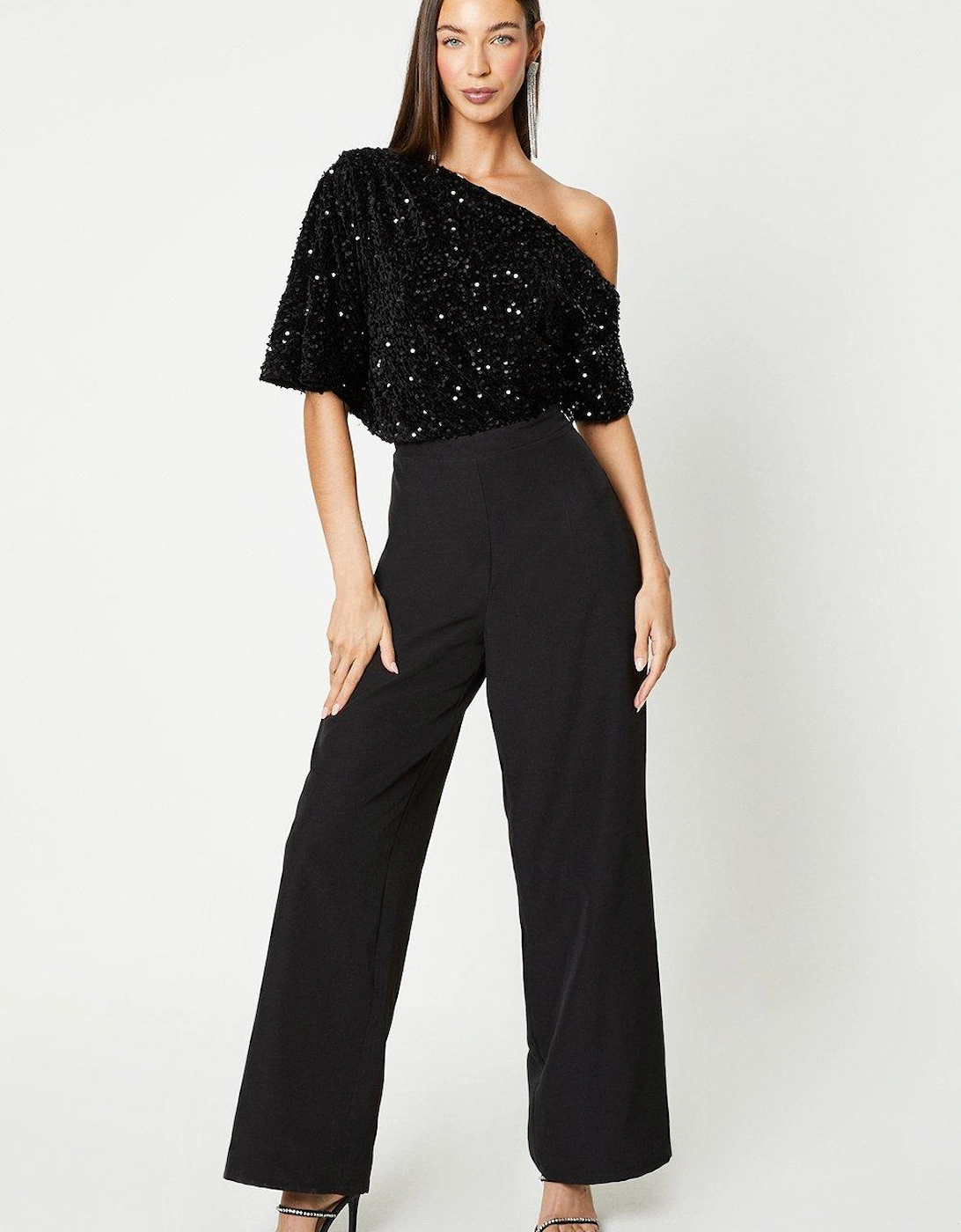 One Shoulder Sequin Jumpsuit, 4 of 3