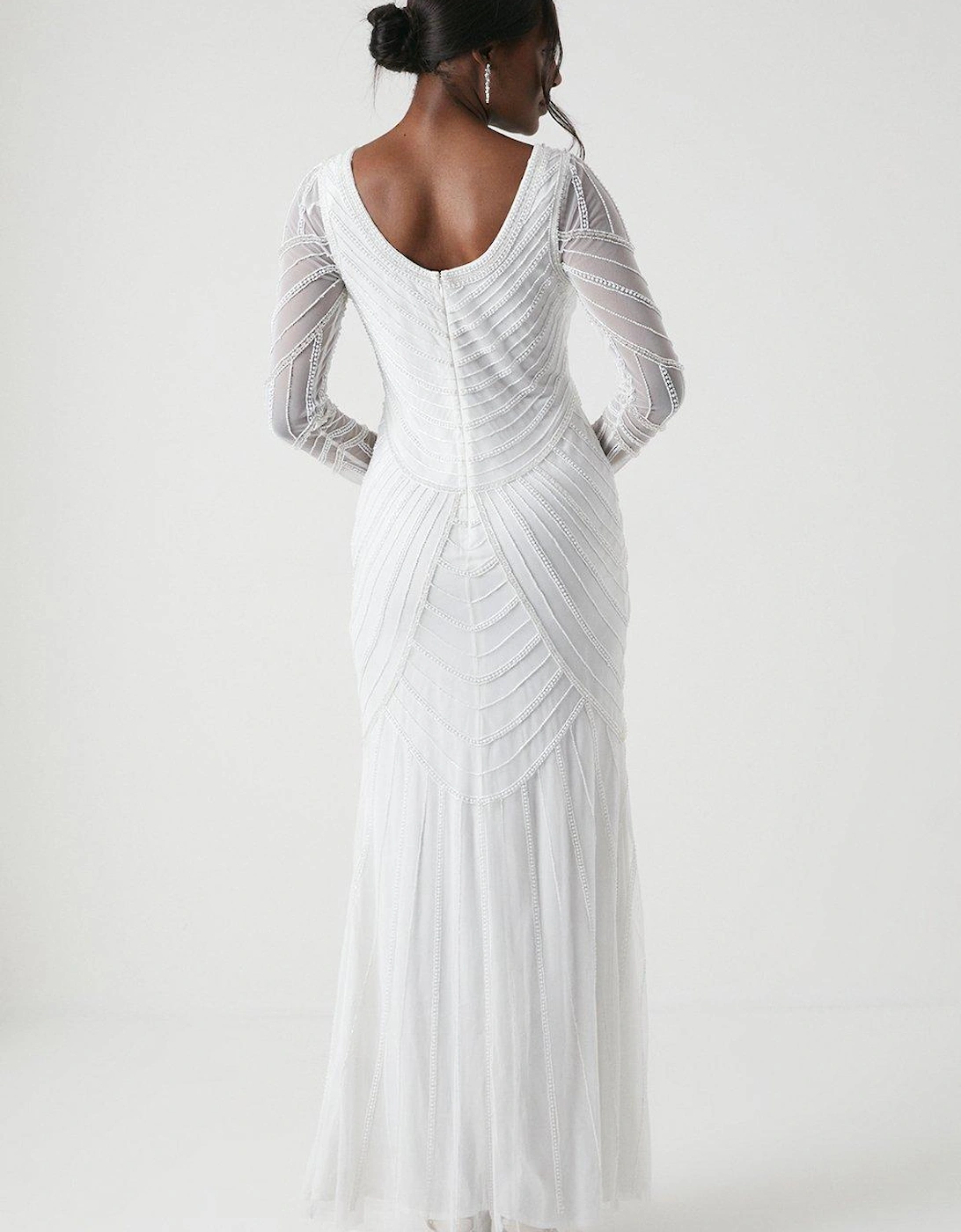 Deco Beadwork Long Sleeve Wedding Dress
