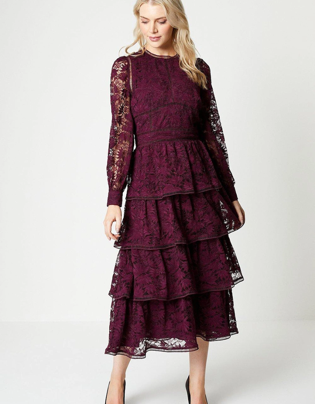 Tiered Lace Dress With Long Sleeve, 5 of 4