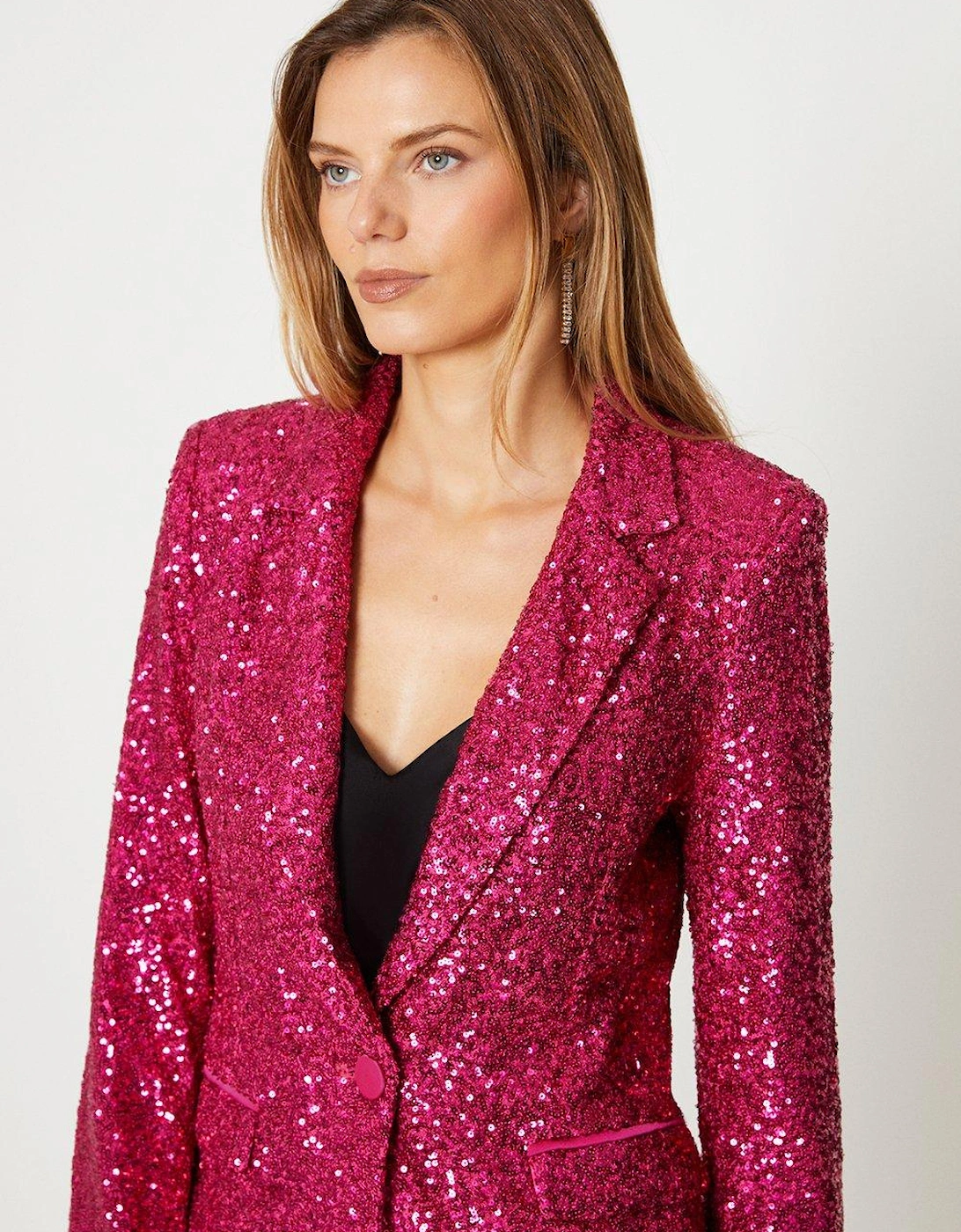 Sequin Single Breasted Blazer