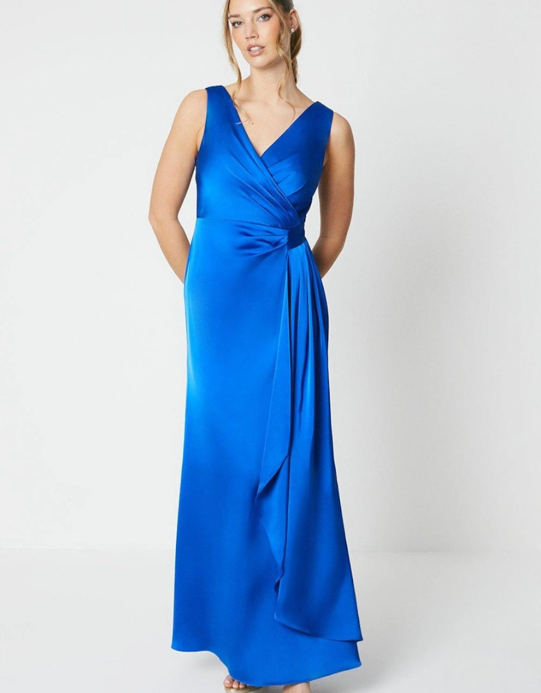 Wrap Front Waist Detail Gown