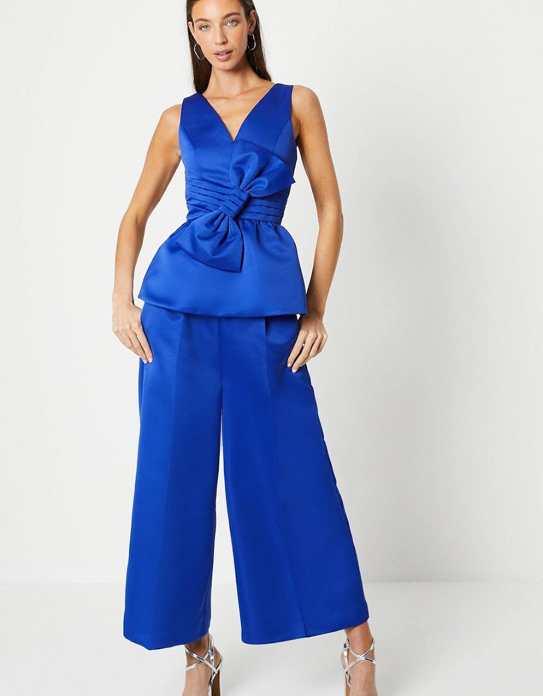 Wide Leg Structured Satin Trouser, 5 of 4