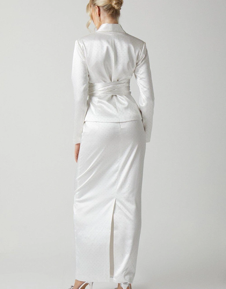 Diamante Satin Column Bridal Skirt