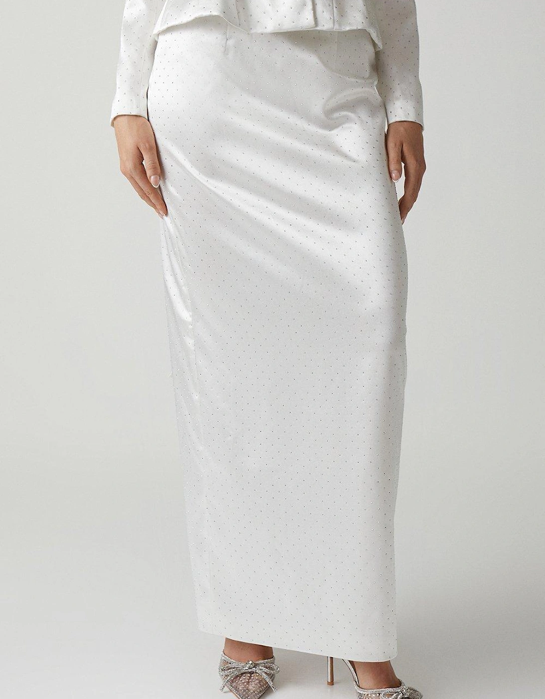 Diamante Satin Column Bridal Skirt