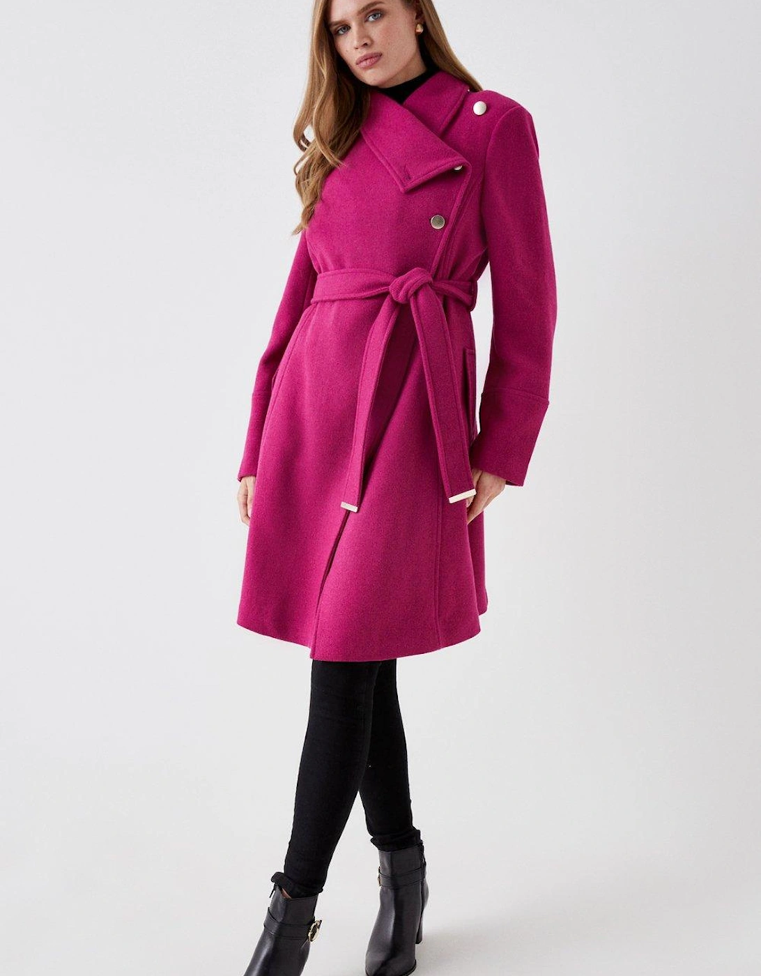 Wool Wrap Button Coat, 5 of 4