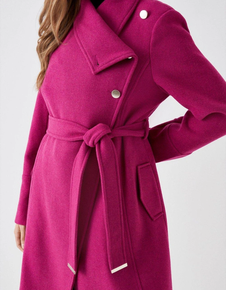 Wool Wrap Button Coat