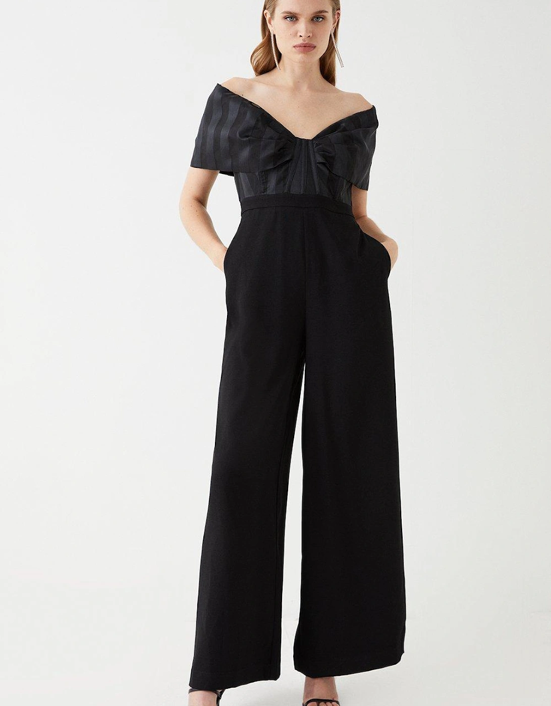 Stripe Organza Bardot Jumpsuit, 5 of 4