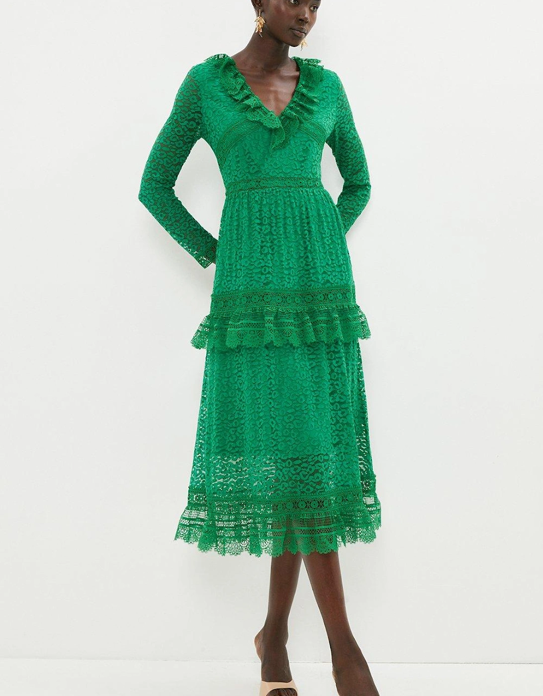 Lace Panelled Midaxi Dress, 5 of 4