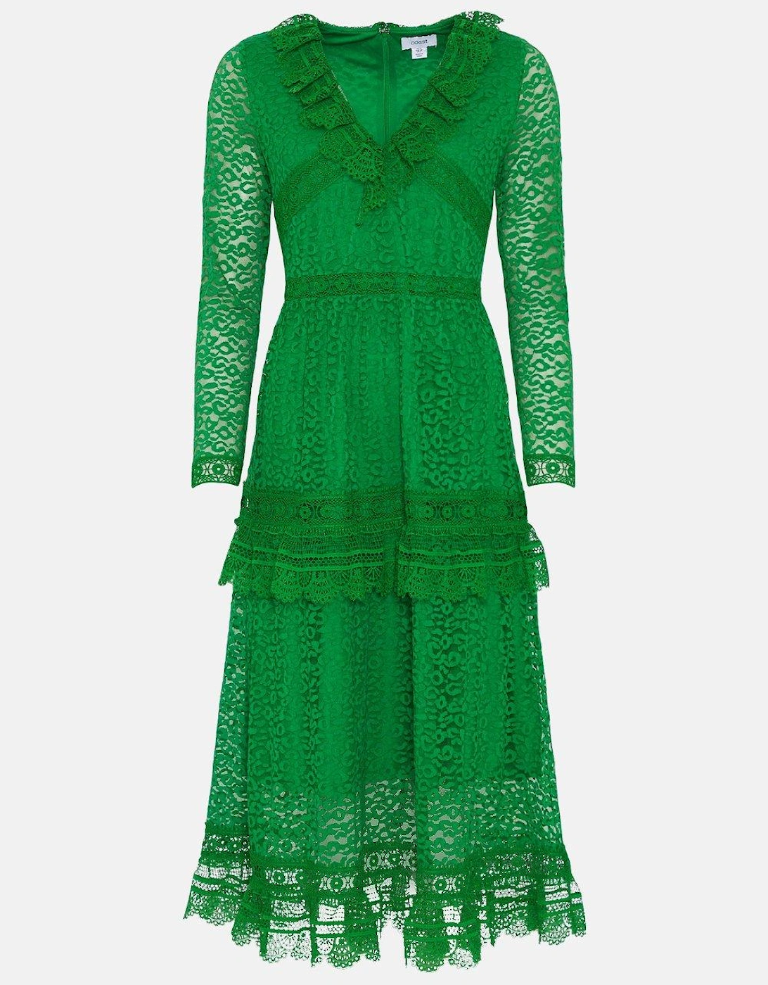 Lace Panelled Midaxi Dress