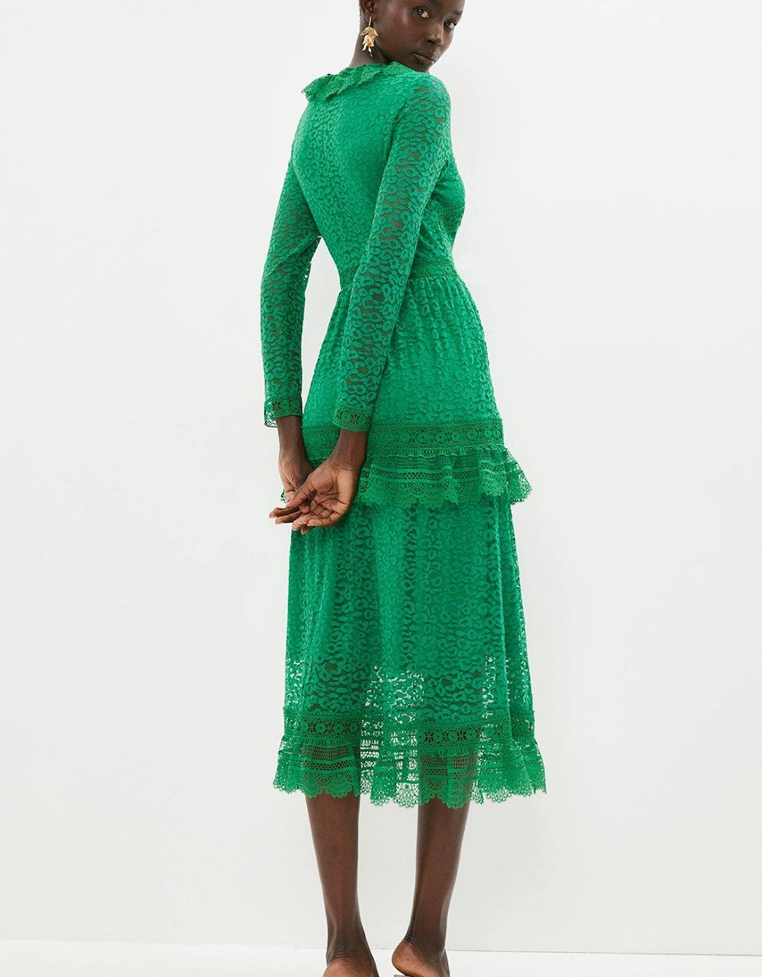 Lace Panelled Midaxi Dress