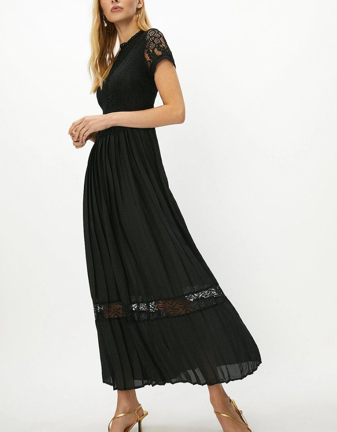 Lace Bodice Pleat Skirt Maxi Dress, 5 of 4