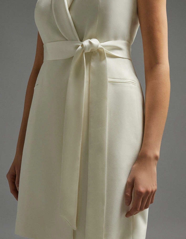 Premium Sleeveless Tuxe Wrap Mini Dress