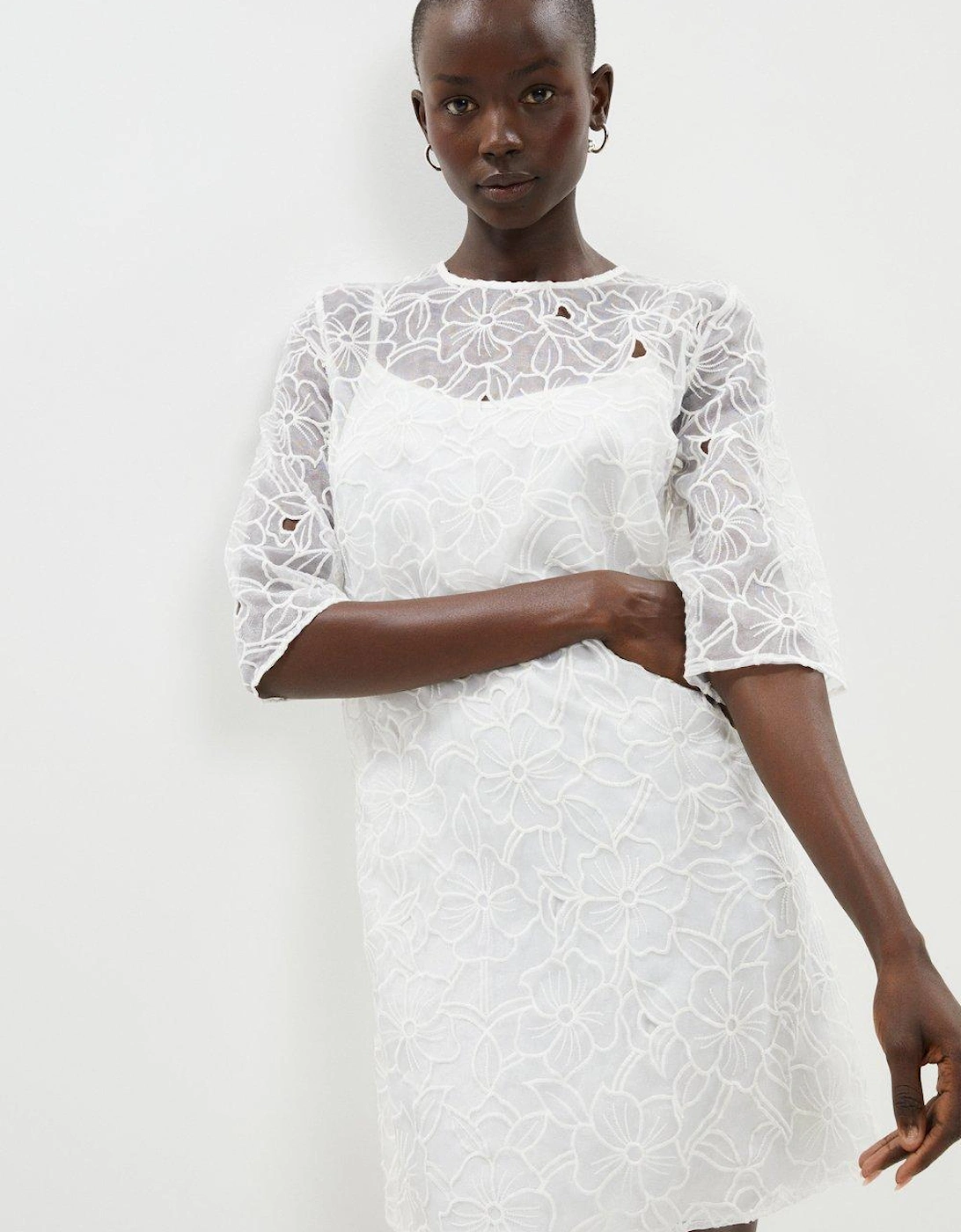 Floral Embroidered Organza T Shirt Dress, 5 of 4