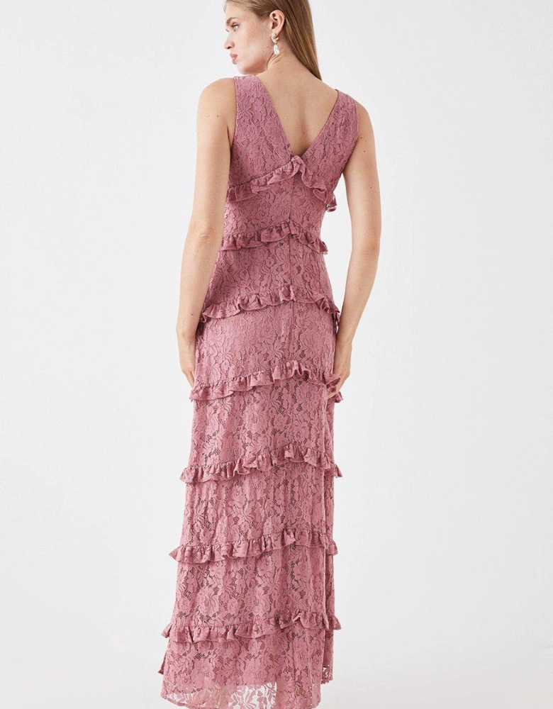 Sophie Habboo Lace Tiered Maxi Dress