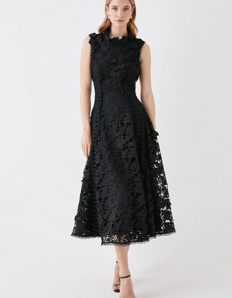 The Collector Applique Lace Midi Dress