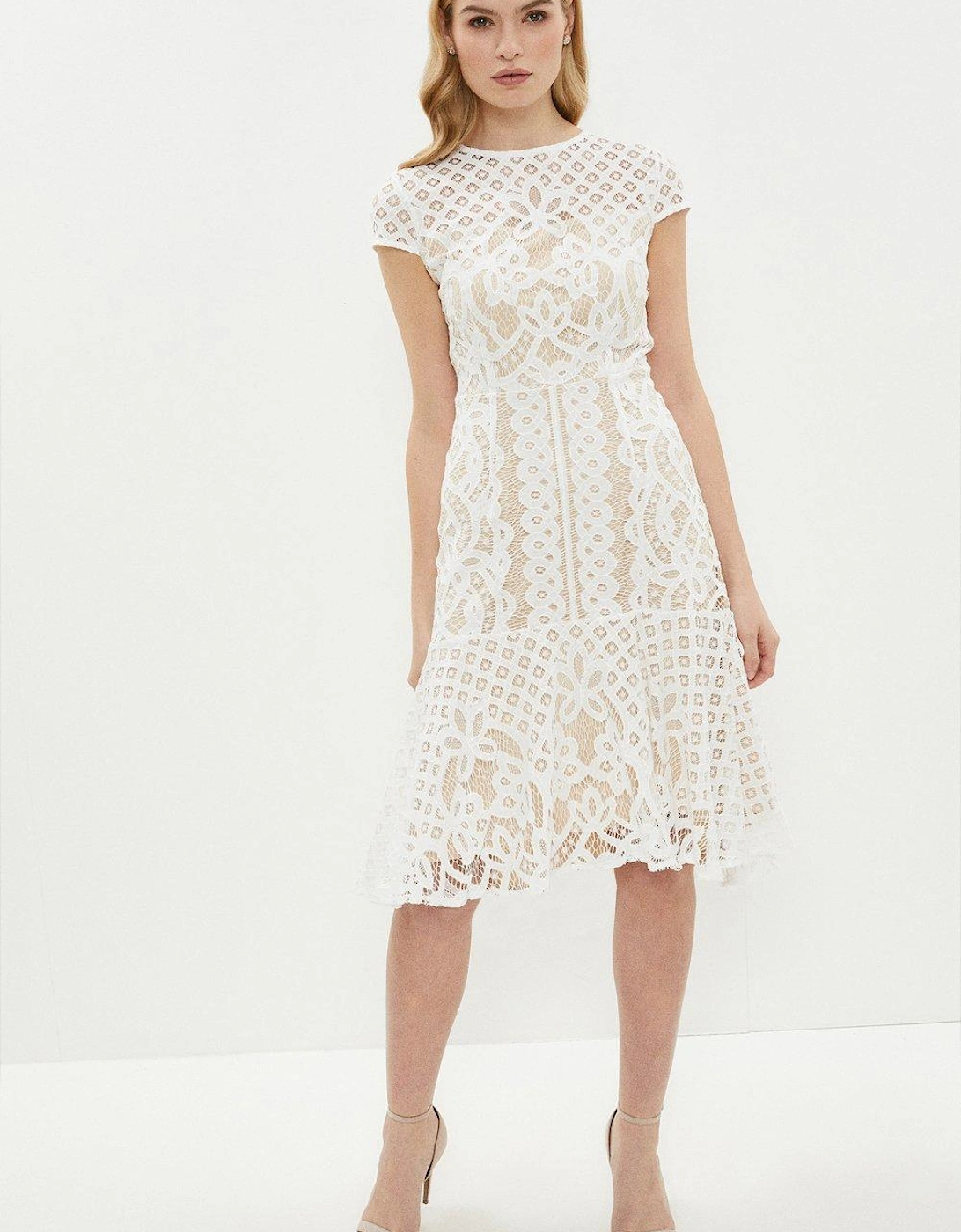 Capped Sleeve Lace Dress, 5 of 4