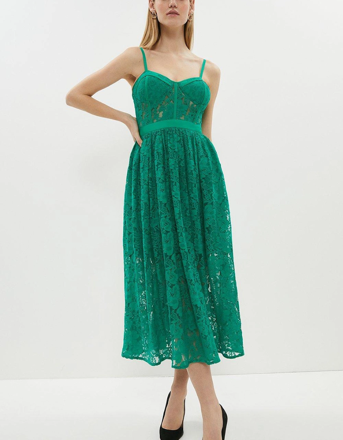 Lace Bustier Midi Dress, 5 of 4