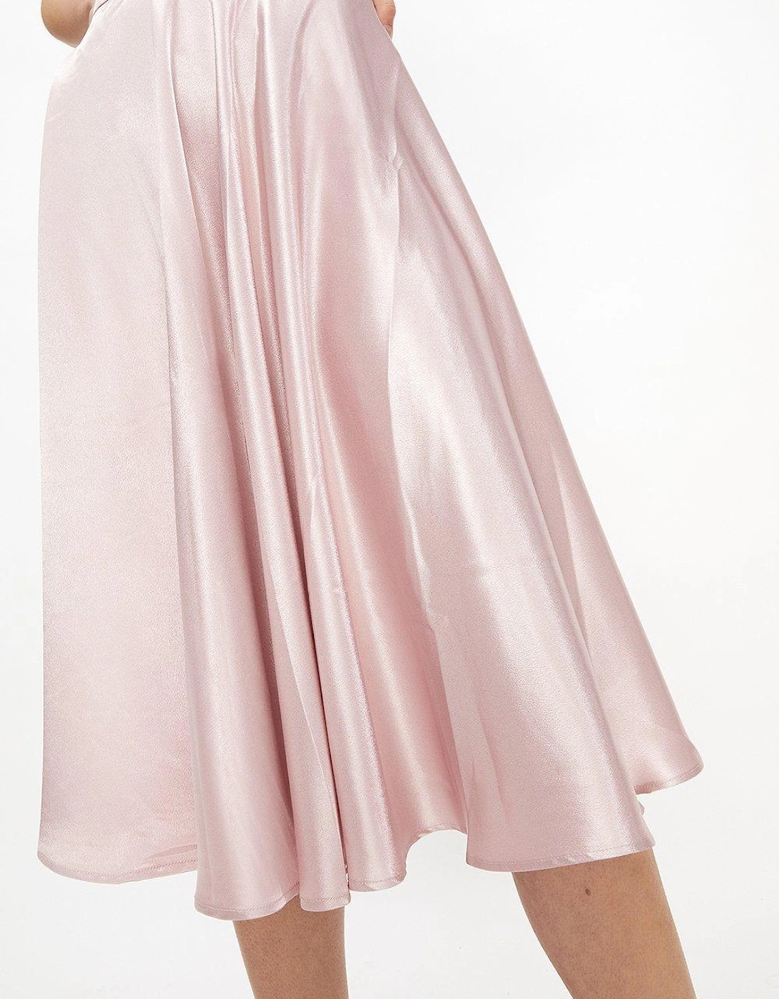 Structured Satin Midi Skirt