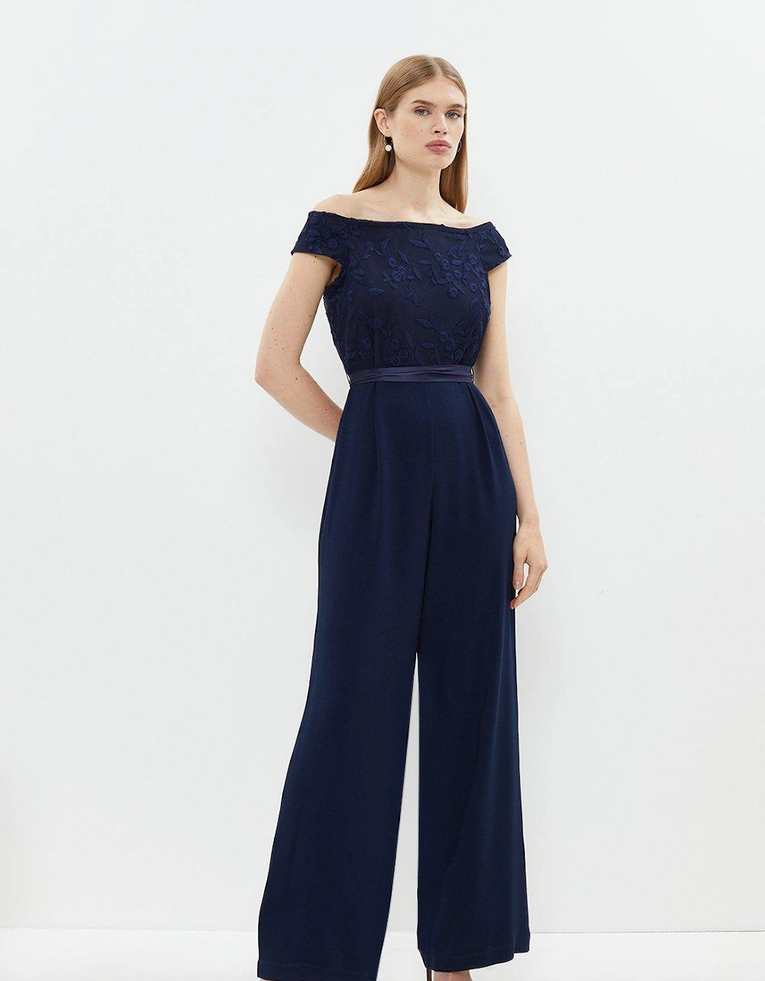 Bardot Embroidered Bodice Wide Leg Jumpsuit, 5 of 4
