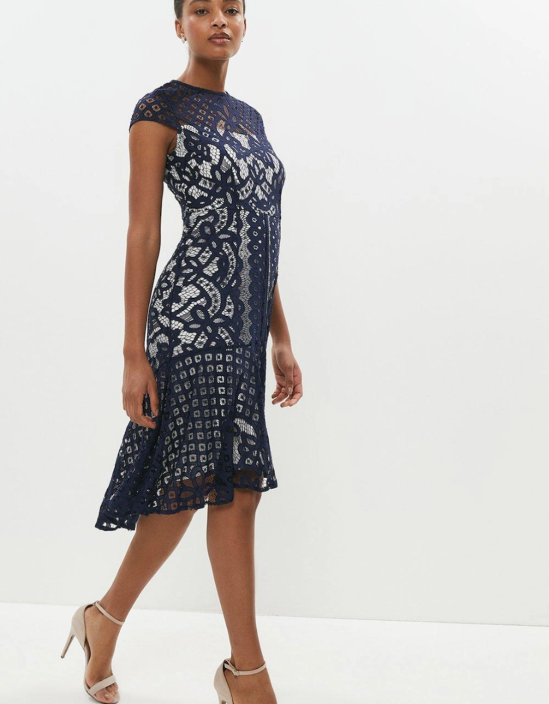 Capped Sleeve Lace Dress, 5 of 4