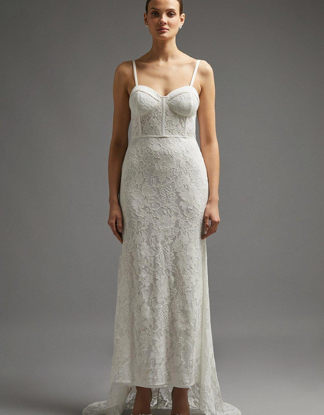 Lace Bustier Maxi Dress With Train, 7 of 6