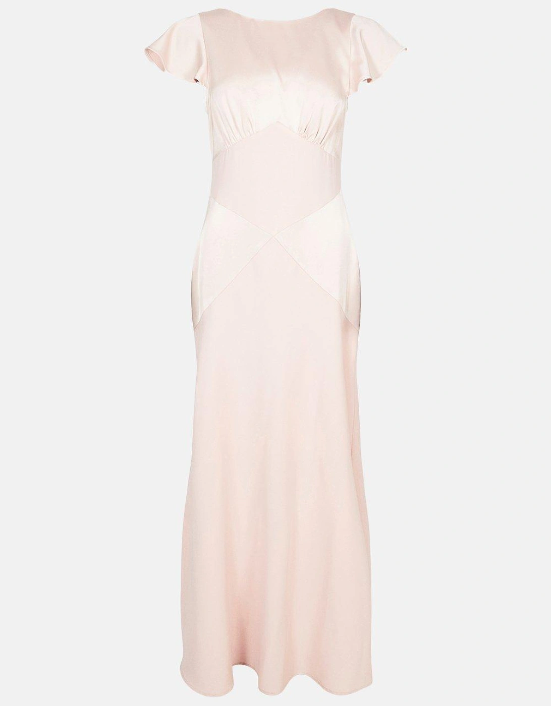 Satin Mix Seamed Maxi Dress