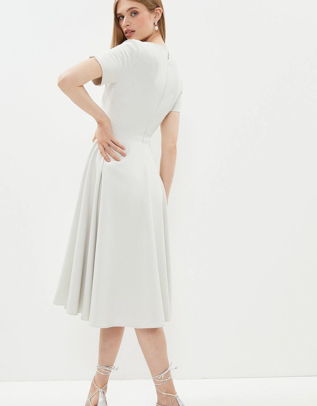 Premium Panelled Full Skirt Embellished Midi Dress