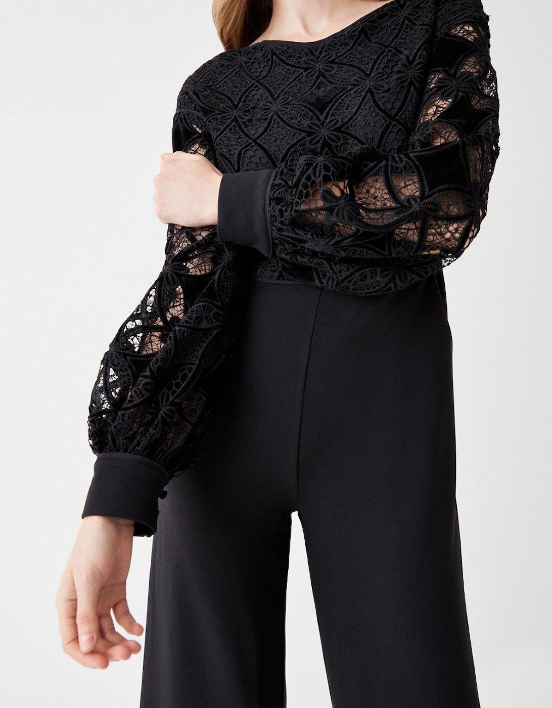 Premium Crepe Lace Jumpsuit