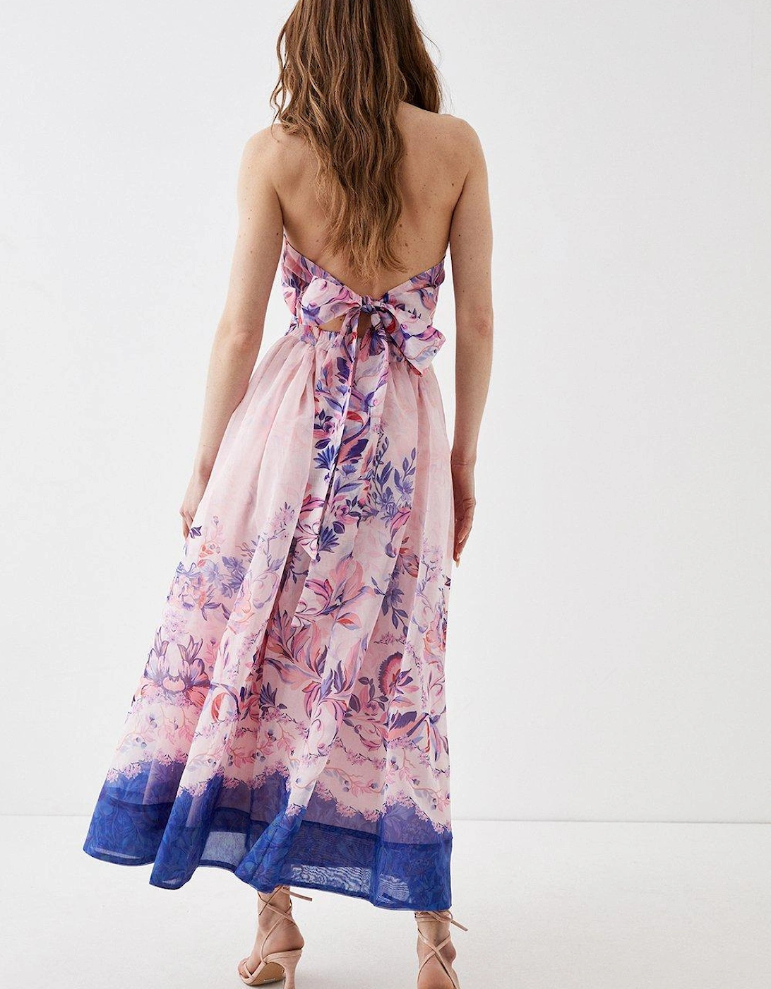 Alexandra Farmer Placement Print Halter Dress