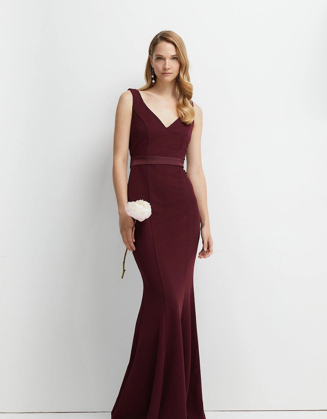 Bow Back Sculpting Crepe Bridesmaids Dress, 5 of 4