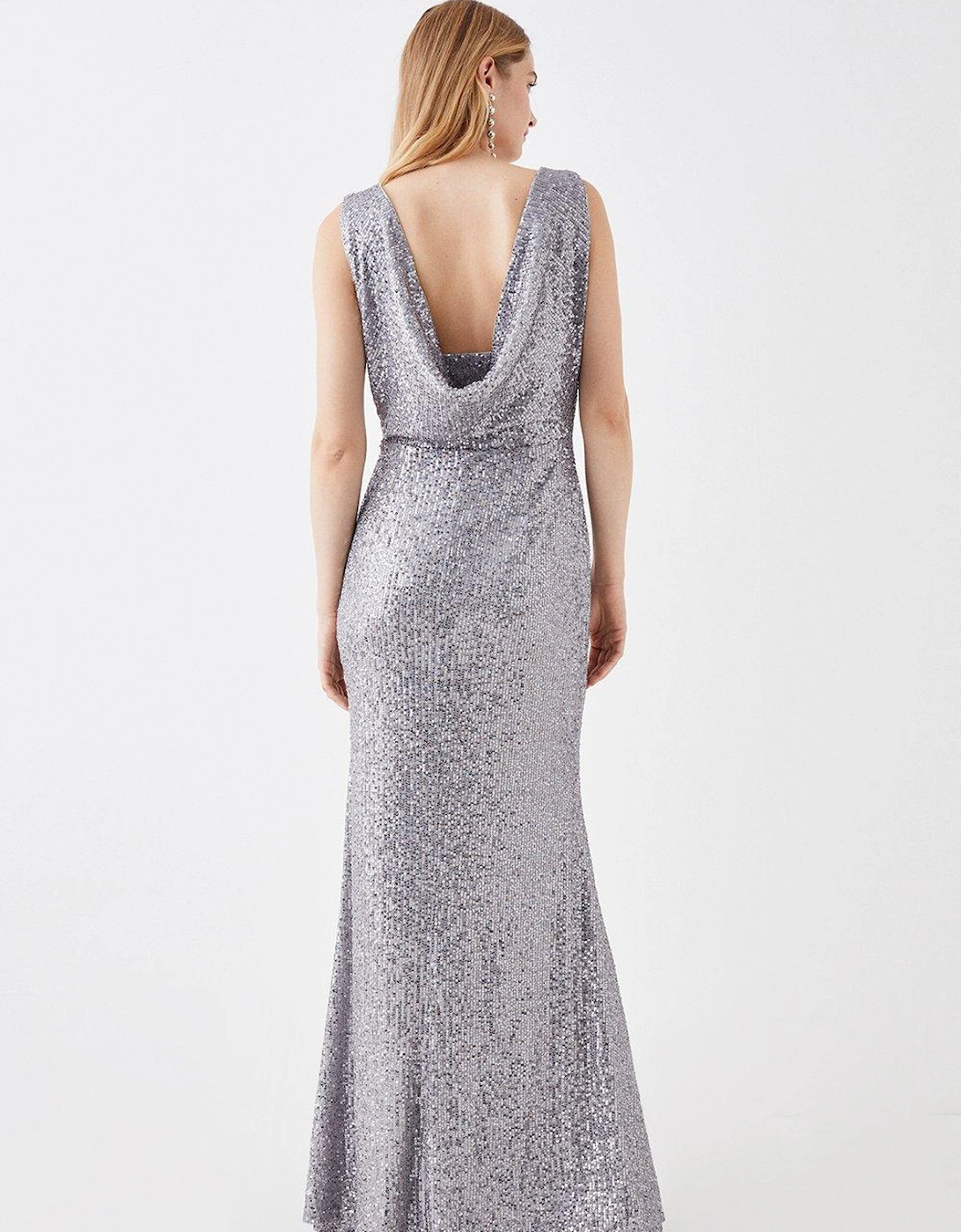 Cowl Back Sequin Gown, 5 of 4