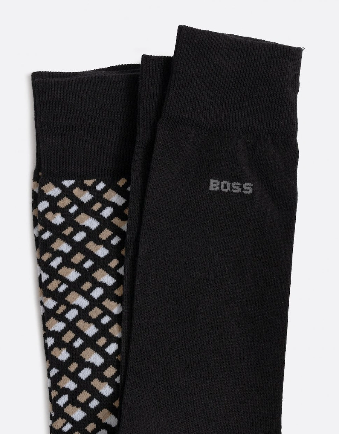 BOSS Orange Monogram Mens 2 Pack Regular Length Cotton Blend Socks