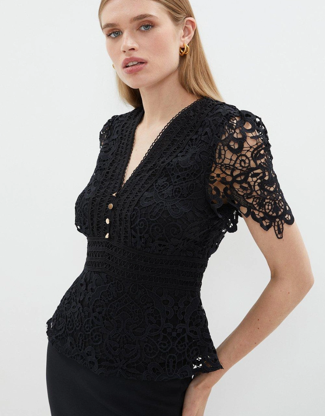 Lace V Neck Peplum Top, 5 of 4