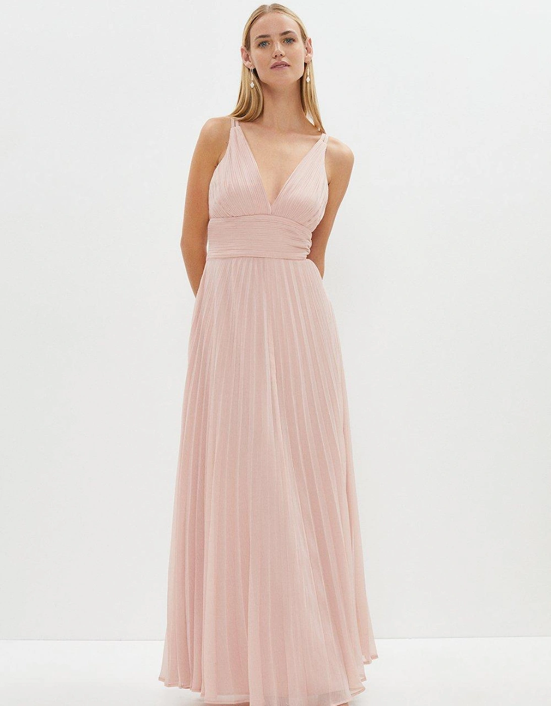 Double Strap Pleated Skirt Maxi Dress, 5 of 4