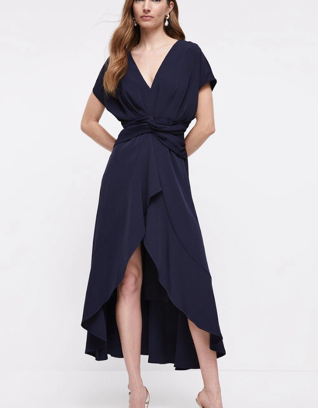 Midi Dress With Twist Waist & Ruffle, 6 of 5