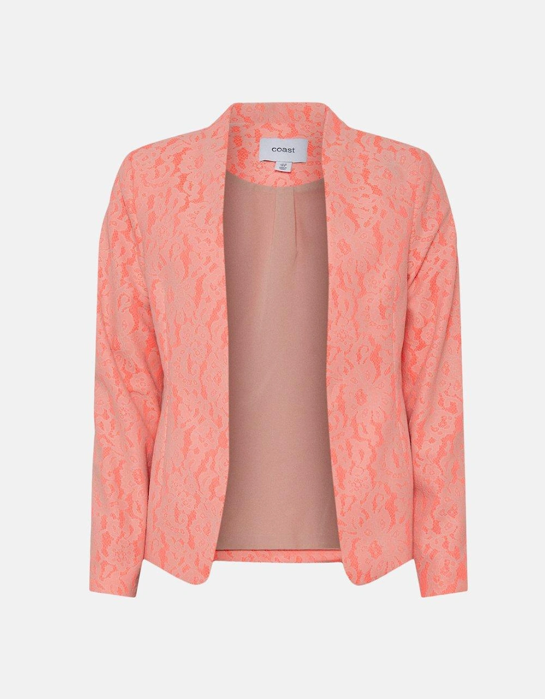 Bonded Lace Jacket With Shoulder Pads