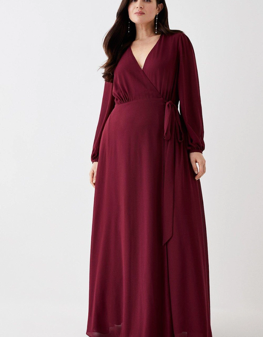 Plus Size Hem Sweep Maxi Wrap Dress, 5 of 4