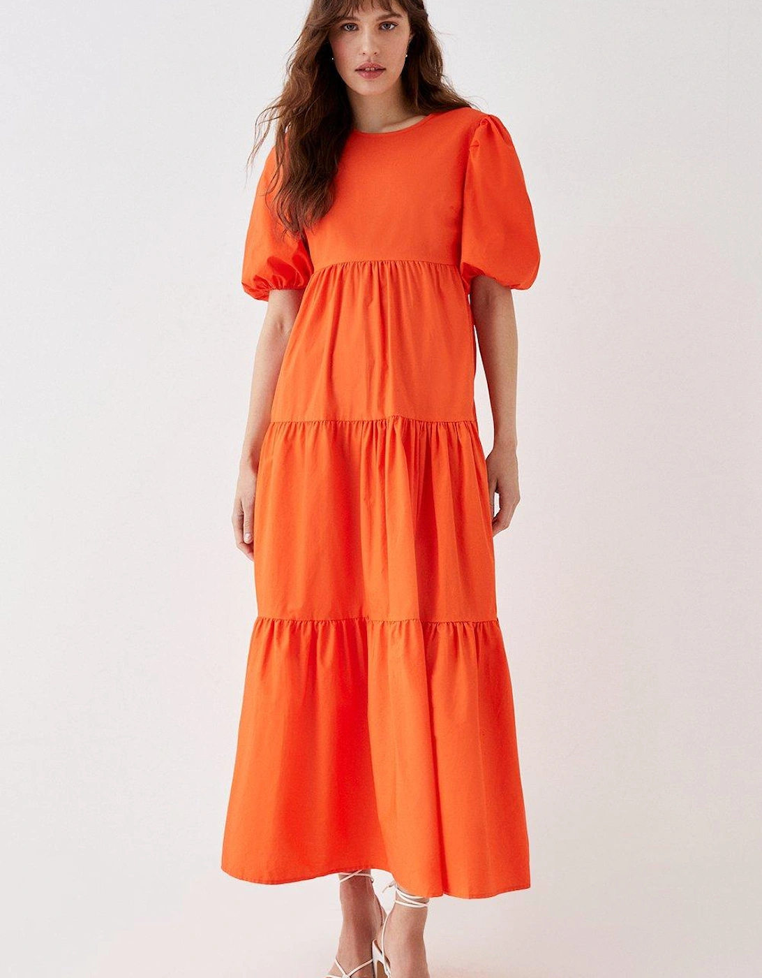 Cotton Tiered Keyhole Maxi Dress, 5 of 4