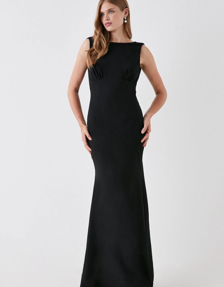 Cowl Back Fishtail Bridesmaids Maxi Dress