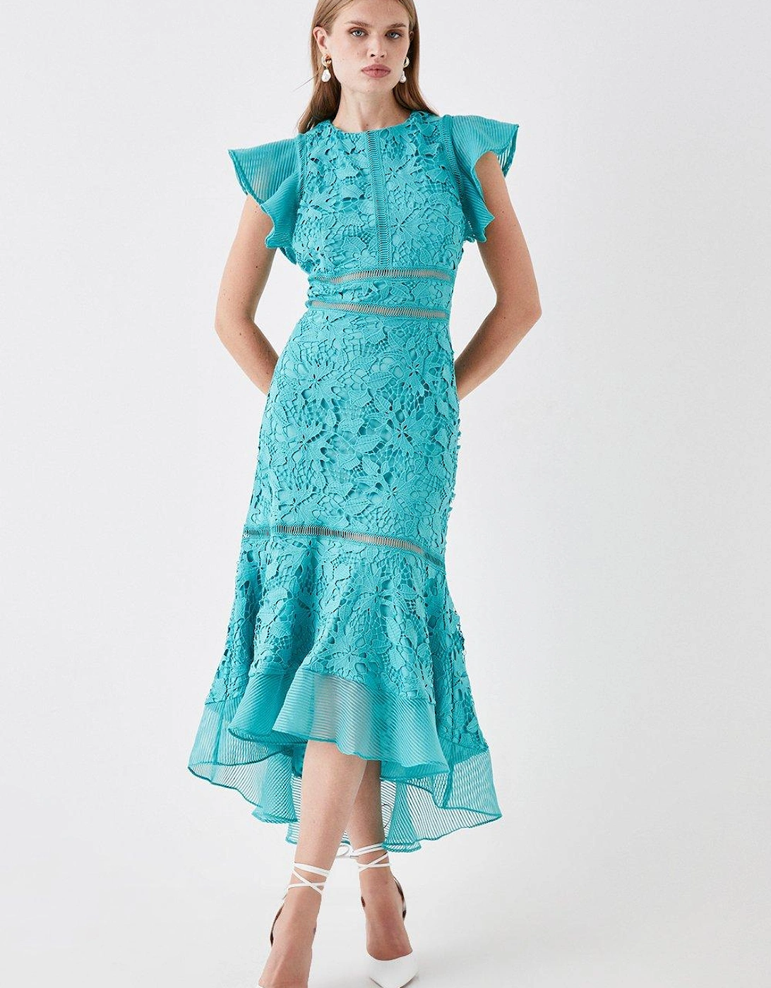 Organza Hem And Sleeve Lace Dress, 6 of 5