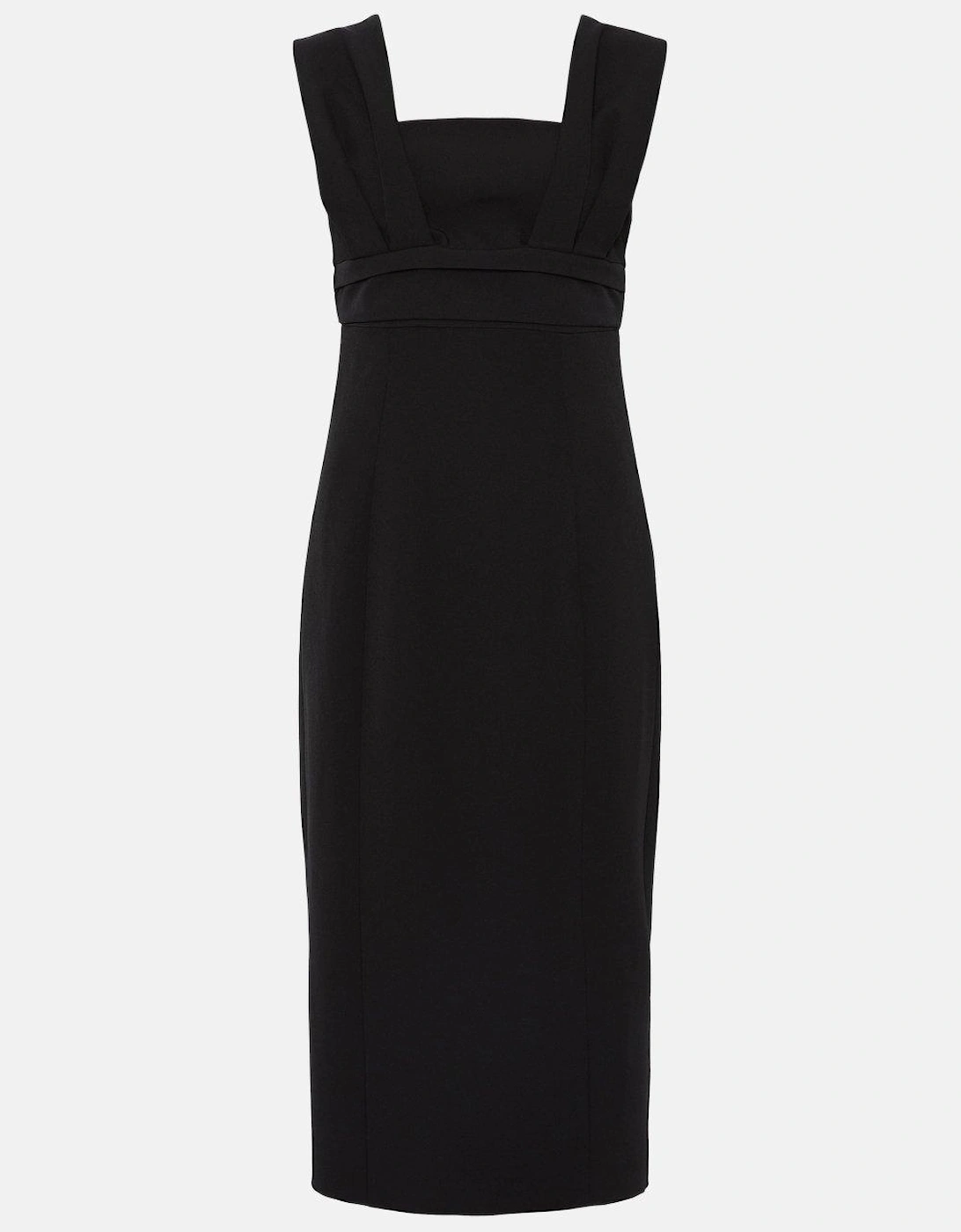 Pleated Strap And Waist Detail Pencil Dress