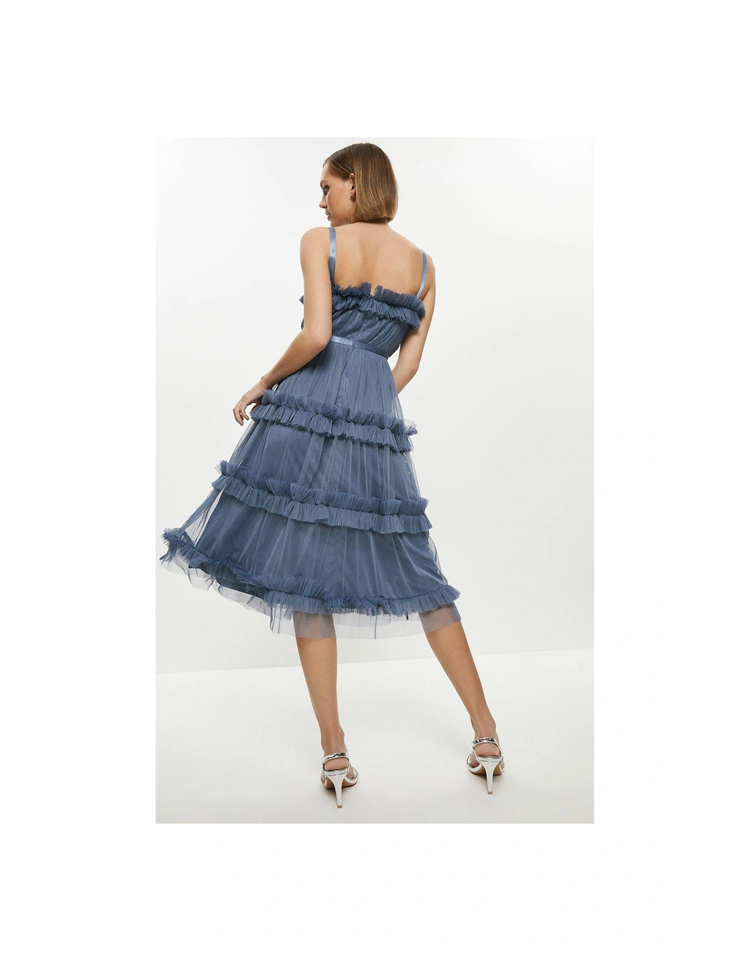 Petite Tiered Ruffle Skirt Midi Dress