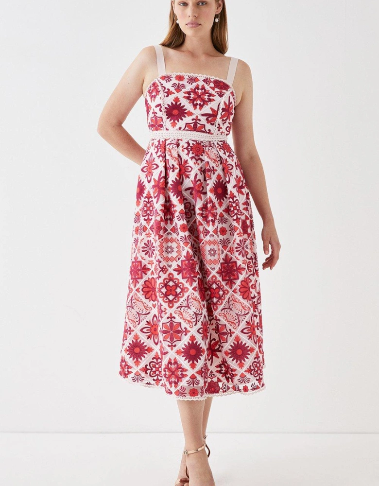 Tile Embroidered Sundress